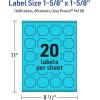 imageAvery Printable Square Scalloped Labels Sure Feed Technology 158quot x 158quot Bright Blue Labels PrinttoTheEdge LaserInkjet Printable 200 Total Great for Cosmetics and Jars1 600 labels