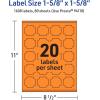 imageAvery Printable Square Scalloped Labels Sure Feed Technology 158quot x 158quot Bright Orange Labels PrinttoTheEdge LaserInkjet Printable 200 Total Great for Cosmetics and Jars1 600 labels