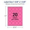 imageAvery Printable Square Scalloped Labels Sure Feed Technology 158quot x 158quot Bright Pink Labels PrinttoTheEdge LaserInkjet Printable 200 Total Great for Cosmetics and Jars800 labels