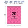 imageAvery Printable Square Scalloped Labels Sure Feed Technology 158quot x 158quot Bright Pink Labels PrinttoTheEdge LaserInkjet Printable 200 Total Great for Cosmetics and Jars200 labels
