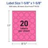 imageAvery Printable Square Scalloped Labels Sure Feed Technology 158quot x 158quot Bright Pink Labels PrinttoTheEdge LaserInkjet Printable 200 Total Great for Cosmetics and Jars1 600 labels