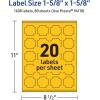 imageAvery Printable Square Scalloped Labels Sure Feed Technology 158quot x 158quot Bright Yellow Labels PrinttoTheEdge LaserInkjet Printable 200 Total Great for Cosmetics and Jars1 600 labels