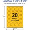 imageAvery Printable Square Scalloped Labels Sure Feed Technology 158quot x 158quot Bright Yellow Labels PrinttoTheEdge LaserInkjet Printable 200 Total Great for Cosmetics and Jars800 labels