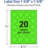 imageAvery Printable Square Scalloped Labels Sure Feed Technology 158quot x 158quot Neon Green Labels PrinttoTheEdge LaserInkjet Printable 200 Total Great for Cosmetics and Jars1 600 labels
