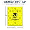 imageAvery Printable Square Scalloped Labels Sure Feed Technology 158quot x 158quot Neon Yellow Labels PrinttoTheEdge LaserInkjet Printable 400 Total Great for Cosmetics and Jars200 labels