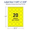imageAvery Printable Square Scalloped Labels Sure Feed Technology 158quot x 158quot Neon Yellow Labels PrinttoTheEdge LaserInkjet Printable 400 Total Great for Cosmetics and Jars800 labels