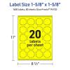 imageAvery Printable Square Scalloped Labels Sure Feed Technology 158quot x 158quot Neon Yellow Labels PrinttoTheEdge LaserInkjet Printable 400 Total Great for Cosmetics and Jars1 600 labels