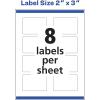 imageAvery Rectangle Labels Sure Feed Technology 2quot x 3quot 80 Glossy White Labels 3646140 labels