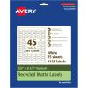 imageAvery EcoFriendly Matte White Recycled Barbell Labels 05quot x 25quot Matte White Labels Permanent Adhesive LaserInkjet Printable 450 Total5 X 25