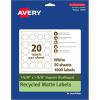 imageAvery EcoFriendly Matte White Recycled Square Scalloped Labels 158quot x 158quot PrinttoTheEdge Matte White Labels Permanent Adhesive LaserInkjet Printable 200 Total1 000 labels