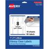 imageAvery Glossy Clear Lollipop Labels Sure Feed Technology 1quot x 4quot 80 Glossy Clear Labels PrinttoTheEdge LaserInkjet Printable80 labels