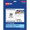 imageAvery Glossy Clear Rectangle Labels Sure Feed Technology 1quot x 4quot 200 Glossy Clear Labels LaserInkjet Printable100 labels