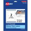 imageAvery Glossy Clear Rectangle Labels Sure Feed Technology 4quot x 6quot 20 Glossy Clear Labels PrinttoTheEdge LaserInkjet Printable20 labels