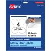 imageAvery Glossy Clear Round Labels Sure Feed Technology 35quot Diameter 40 Glossy Clear Labels PrinttoTheEdge LaserInkjet Printable40 labels