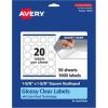 imageAvery Glossy Clear Square Scalloped Labels Sure Feed Technology 158quot x 158quot 200 Glossy Clear Labels PrinttoTheEdge LaserInkjet Printable1 000 labels