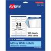 imageAvery Glossy White Rectangle Labels Sure Feed Technology 1quot x 2quot 240 Glossy White Labels PrinttoTheEdge Permanent Adhesive LaserInkjet Printable2 400 labels