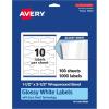 imageAvery Glossy White Wraparound Band Labels Sure Feed Technology 15quot x 35quot Cigar Band Labels 100 Total PrinttoTheEdge Permanent Adhesive LaserInkjet Printable1000 labels