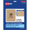 imageAvery Kraft Brown Square Scalloped Labels Sure Feed Technology 158quot x 158quot 500 Kraft Brown Labels PrinttoTheEdge LaserInkjet Printable300 labels