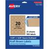 imageAvery Kraft Brown Square Scalloped Labels Sure Feed Technology 158quot x 158quot 500 Kraft Brown Labels PrinttoTheEdge LaserInkjet Printable500 labels