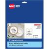 imageAvery Matte White Labels Metallic Gold Borders 3quot Round Labels 60 Total LaserInkjet Printable 65443