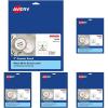 imageAvery Matte White Labels Metallic Gold Borders 3quot Round Labels 60 Total LaserInkjet Printable 65443 Pack of 5