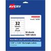 imageAvery Matte White Rectangle Labels Sure Feed Technology 125quot x 175quot 800 Matte White Printable Labels1 600 Labels