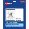 imageAvery Matte White Rectangle Labels Sure Feed Technology 125quot x 175quot 800 Matte White Printable Labels800 Labels