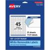 imageAvery Matte White Removable Barbell Labels Sure Feed Technology 05quot x 25quot 675 Removable Labels LaserInkjet Printable1 125 labels