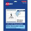 imageAvery Matte White Removable Wraparound Band Labels Sure Feed Technology 15quot x 775quot PrinttoTheEdge Cigar Band Labels 75 Total LaserInkjet Printable500 labels