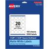imageAvery Matte White Square Scalloped Labels Sure Feed Technology 158quot x 158quot 500 Matte White Printable Labels2 000 Labels