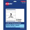 imageAvery Matte White Wraparound Band Labels Sure Feed Technology 238quot x 8quot Cigar Band Labels Permanent Adhesive LaserInkjet Printable 75 Total75 labels