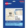 imageAvery Pearlized Ivory Cigar Labels Sure Feed Technology PrinttoTheEdge 15quot x 35quot 100 Labels LaserInkjet Compatible500 labels