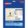imageAvery Pearlized Ivory Rectangle Labels Sure Feed Technology PrinttoTheEdge 2quot x 3quot 80 Pearlized Ivory Labels LaserInkjet Printable800 labels