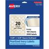 imageAvery Pearlized Ivory Square Scalloped Labels Sure Feed Technology PrinttoTheEdge 158quot x 158quot 200 Pearlized Ivory Labels LaserInkjet Printable2 000 labels