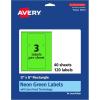 imageAvery Printable Rectangle Labels Sure Feed Technology 3quot x 5quot Neon Green Labels PrinttoTheEdge LaserInkjet Printable 30 Total Great for Shipping and Packaging120 labels