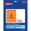 imageAvery Printable Rectangle Labels Sure Feed Technology 434quot x 734quot Bright Orange Labels PrinttoTheEdge LaserInkjet Printable 20 Total Great for Shipping and Packaging160 labels