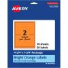imageAvery Printable Rectangle Labels Sure Feed Technology 434quot x 734quot Bright Orange Labels PrinttoTheEdge LaserInkjet Printable 20 Total Great for Shipping and Packaging20 labels