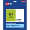 imageAvery Printable Round Labels Sure Feed Technology 12quot Diameter Bright Green Labels PrinttoTheEdge LaserInkjet 1540 Total Great for Price Stickers and Mailing Seals1 540 labels