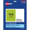imageAvery Printable Round Labels Sure Feed Technology 12quot Diameter Bright Green Labels PrinttoTheEdge LaserInkjet 1540 Total Great for Price Stickers and Mailing Seals3 080 labels