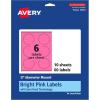 imageAvery Printable Round Labels Sure Feed Technology 3quot Diameter Bright Pink Labels PrinttoTheEdge LaserInkjet Printable 60 Total Great for Soaps and Packaging60 labels
