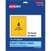 imageAvery Printable Square Labels Sure Feed Technology 4quot x 4quot Bright Yellow Labels LaserInkjet Printable 40 Total Great for Packaging and Ingredients40 labels