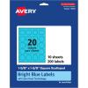 imageAvery Printable Square Scalloped Labels Sure Feed Technology 158quot x 158quot Bright Blue Labels PrinttoTheEdge LaserInkjet Printable 200 Total Great for Cosmetics and Jars200 labels