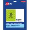 imageAvery Printable Square Scalloped Labels Sure Feed Technology 158quot x 158quot Bright Green Labels PrinttoTheEdge LaserInkjet Printable 200 Total Great for Cosmetics and Jars1 600 labels