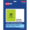 imageAvery Printable Square Scalloped Labels Sure Feed Technology 158quot x 158quot Bright Green Labels PrinttoTheEdge LaserInkjet Printable 200 Total Great for Cosmetics and Jars800 labels