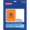 imageAvery Printable Square Scalloped Labels Sure Feed Technology 158quot x 158quot Bright Orange Labels PrinttoTheEdge LaserInkjet Printable 200 Total Great for Cosmetics and Jars1 600 labels