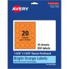 imageAvery Printable Square Scalloped Labels Sure Feed Technology 158quot x 158quot Bright Orange Labels PrinttoTheEdge LaserInkjet Printable 200 Total Great for Cosmetics and Jars200 labels