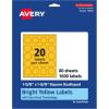 imageAvery Printable Square Scalloped Labels Sure Feed Technology 158quot x 158quot Bright Yellow Labels PrinttoTheEdge LaserInkjet Printable 200 Total Great for Cosmetics and Jars1 600 labels