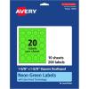 imageAvery Printable Square Scalloped Labels Sure Feed Technology 158quot x 158quot Neon Green Labels PrinttoTheEdge LaserInkjet Printable 200 Total Great for Cosmetics and Jars200 labels