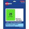imageAvery Printable Square Scalloped Labels Sure Feed Technology 158quot x 158quot Neon Green Labels PrinttoTheEdge LaserInkjet Printable 200 Total Great for Cosmetics and Jars1 600 labels