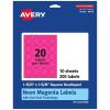 imageAvery Printable Square Scalloped Labels Sure Feed Technology 158quot x 158quot Neon Magenta Labels PrinttoTheEdge LaserInkjet Printable 200 Total Great for Cosmetics and Jars200 labels